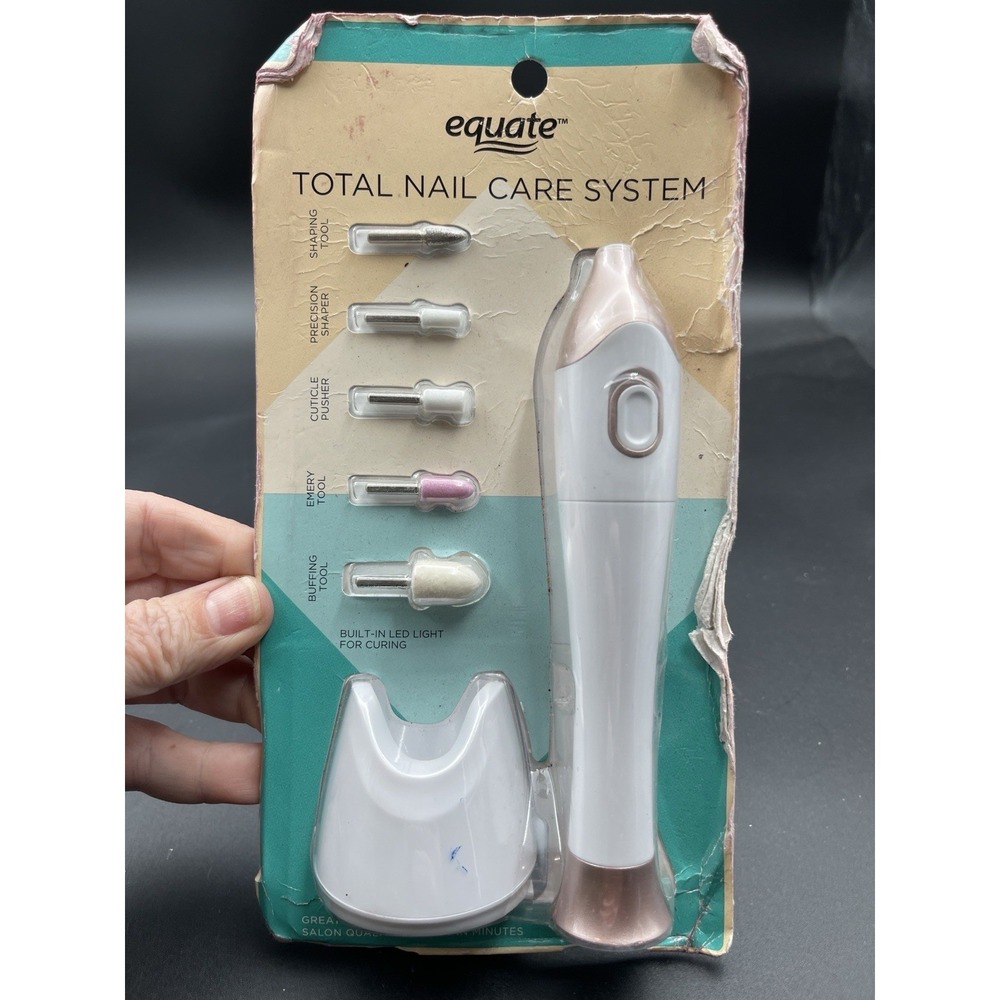 Equate Electric Nail Care Kit LED Manicure Pedicure Tool 5 Attachments 1136